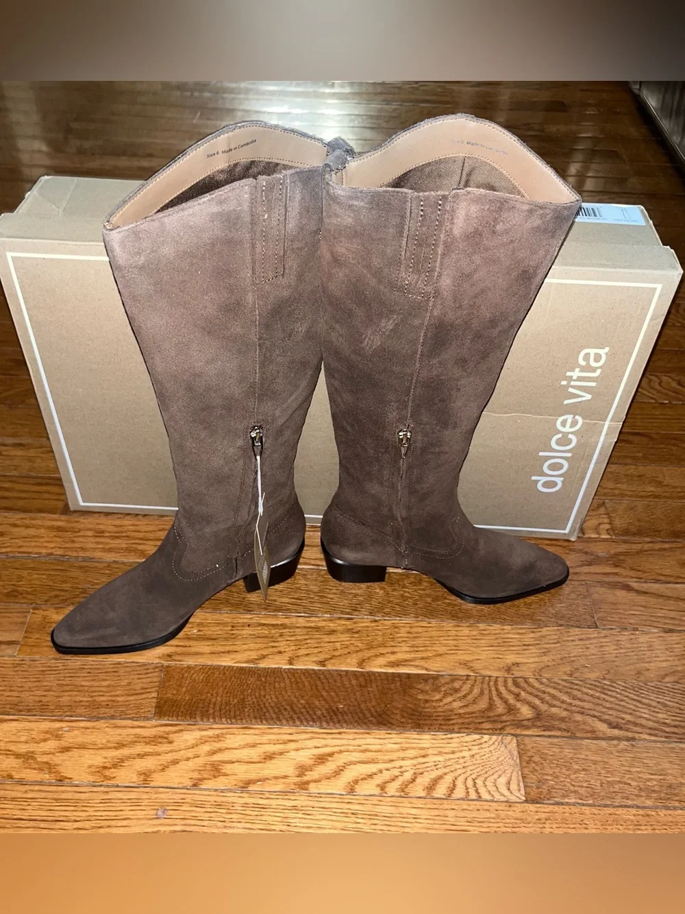 Dolce Vita Virona Water Resistant Tall Boot Dark Brown Suede H2O Women’s Size 6